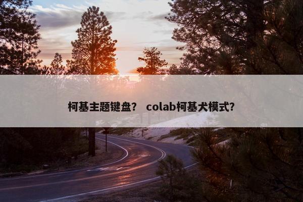 柯基主题键盘？ colab柯基犬模式？