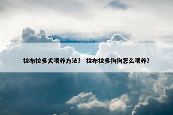 拉布拉多犬喂养方法？ 拉布拉多狗狗怎么喂养？