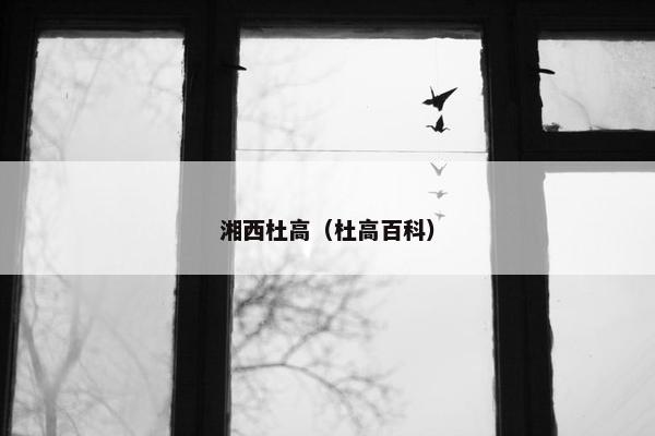 湘西杜高（杜高百科）