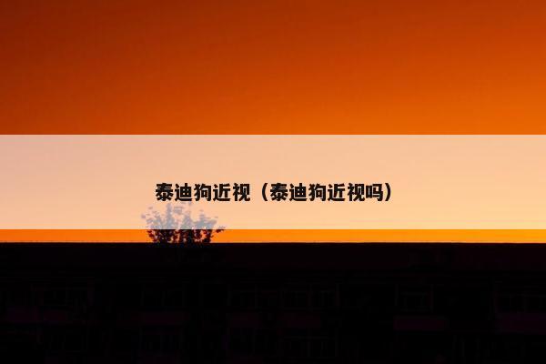 泰迪狗近视（泰迪狗近视吗）