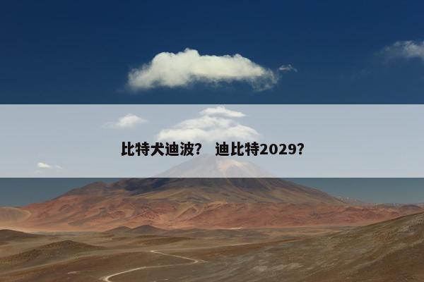 比特犬迪波？ 迪比特2029？