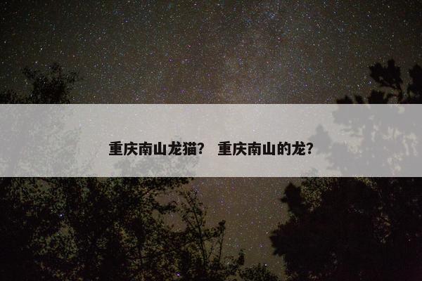 重庆南山龙猫？ 重庆南山的龙？