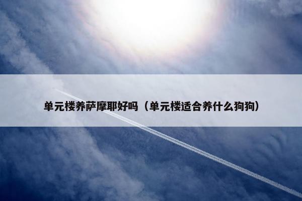 单元楼养萨摩耶好吗（单元楼适合养什么狗狗）