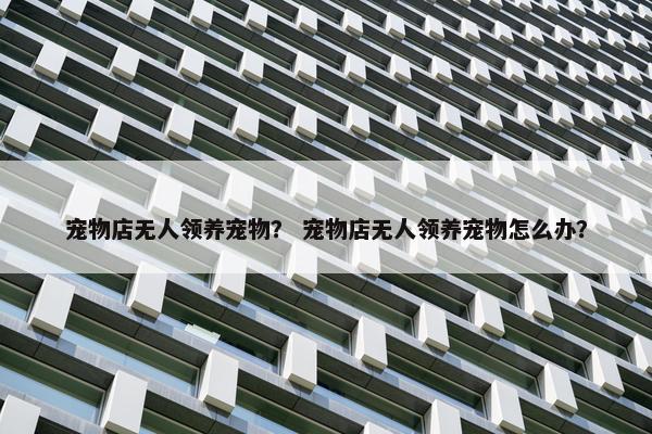 宠物店无人领养宠物？ 宠物店无人领养宠物怎么办？