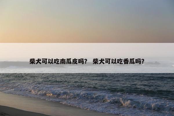 柴犬可以吃南瓜皮吗？ 柴犬可以吃香瓜吗？