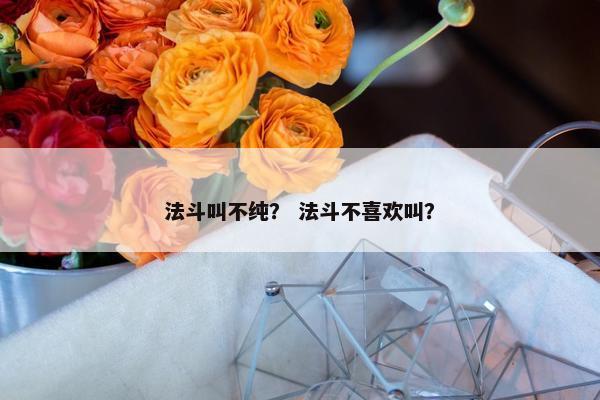 法斗叫不纯？ 法斗不喜欢叫？