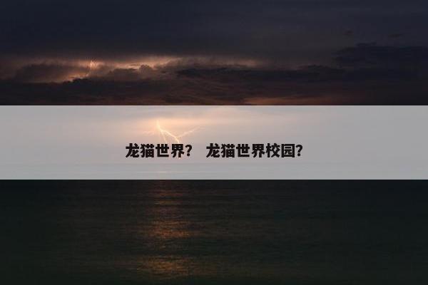 龙猫世界？ 龙猫世界校园？