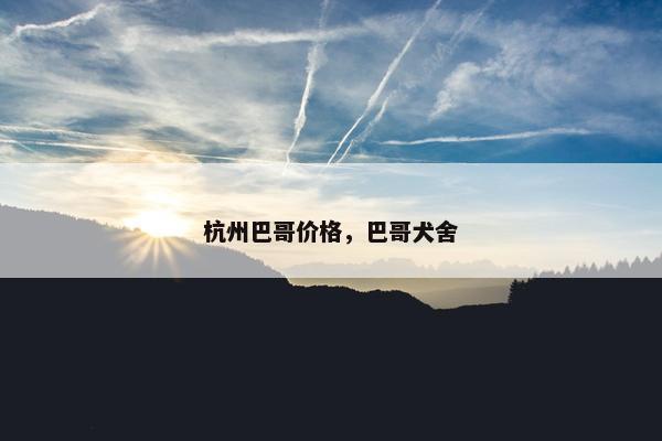 杭州巴哥价格，巴哥犬舍