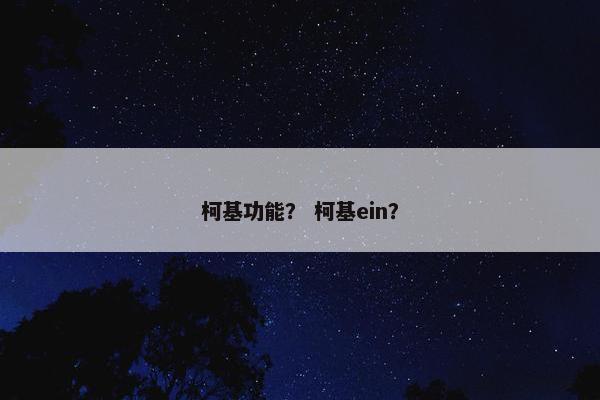 柯基功能？ 柯基ein？