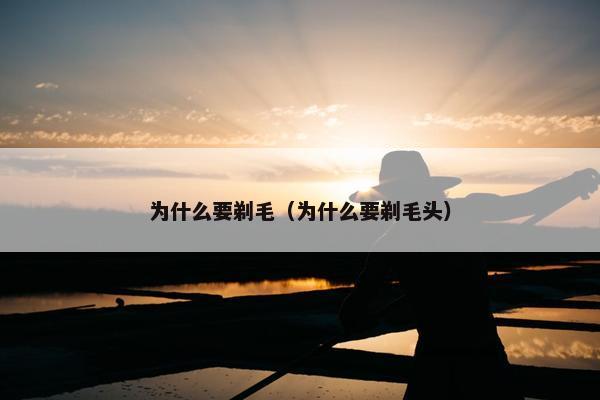 为什么要剃毛（为什么要剃毛头）