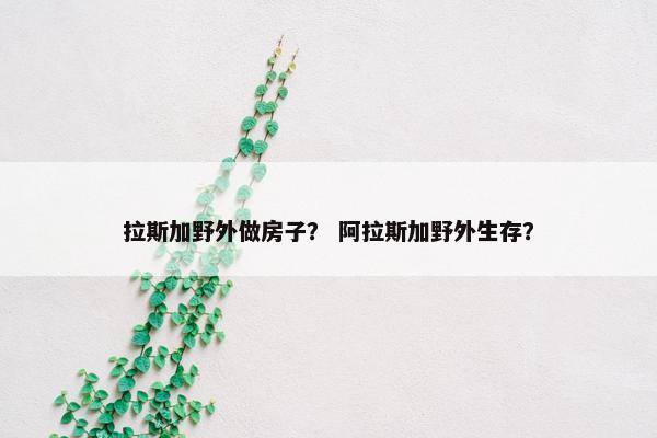 拉斯加野外做房子？ 阿拉斯加野外生存？