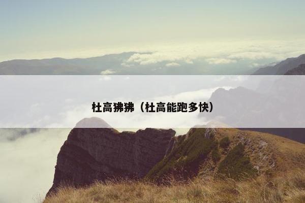 杜高狒狒（杜高能跑多快）