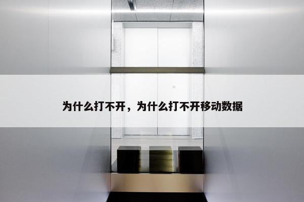 为什么打不开，为什么打不开移动数据
