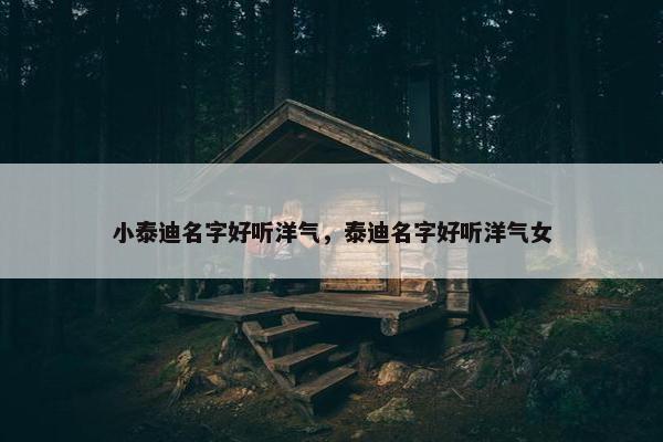 小泰迪名字好听洋气，泰迪名字好听洋气女