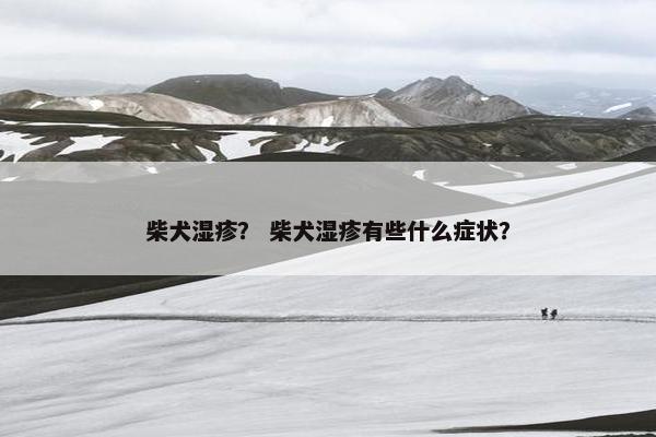 柴犬湿疹？ 柴犬湿疹有些什么症状？