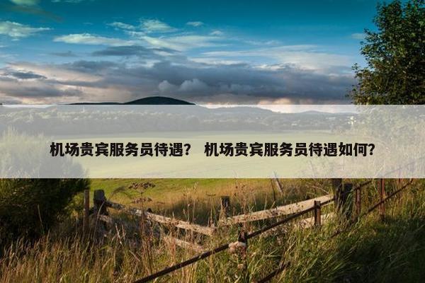 机场贵宾服务员待遇？ 机场贵宾服务员待遇如何？