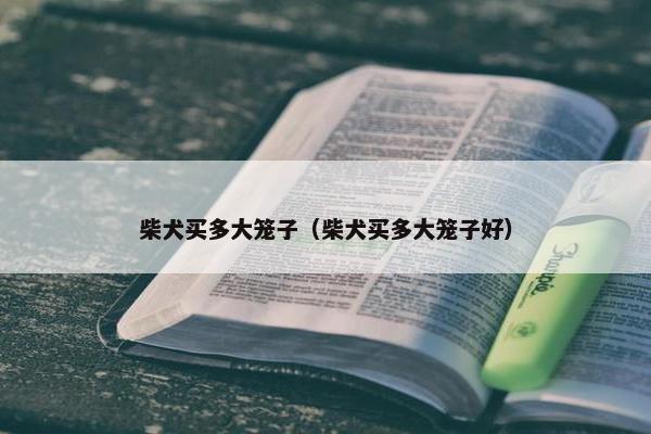 柴犬买多大笼子（柴犬买多大笼子好）