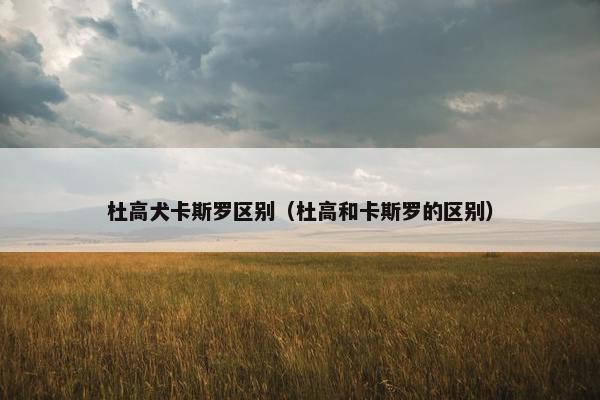 杜高犬卡斯罗区别（杜高和卡斯罗的区别）