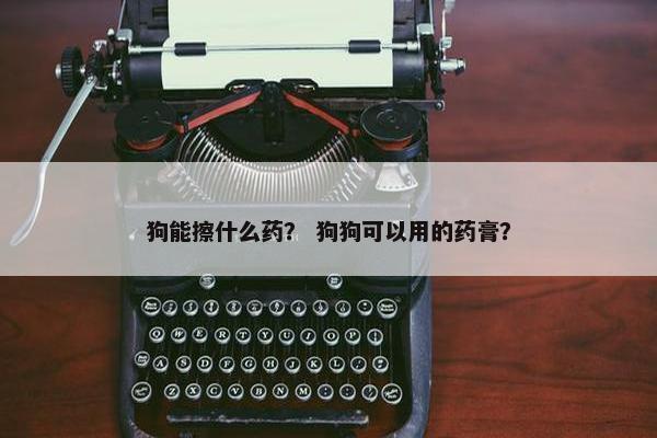 狗能擦什么药？ 狗狗可以用的药膏？