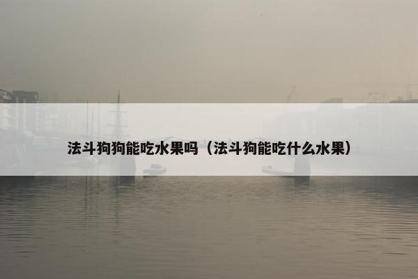 法斗狗狗能吃水果吗（法斗狗能吃什么水果）