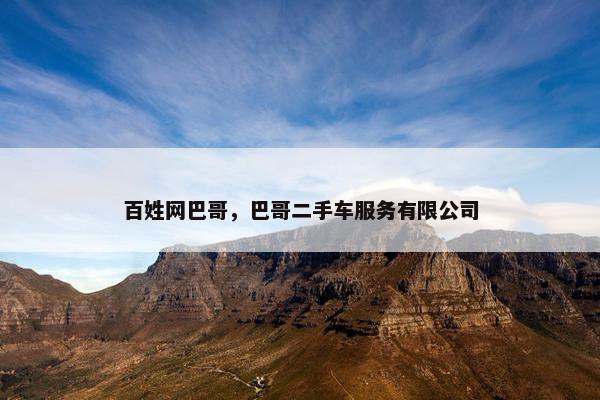 百姓网巴哥，巴哥二手车服务有限公司