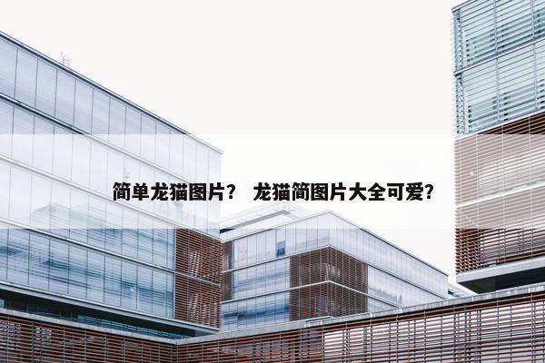 简单龙猫图片？ 龙猫简图片大全可爱？