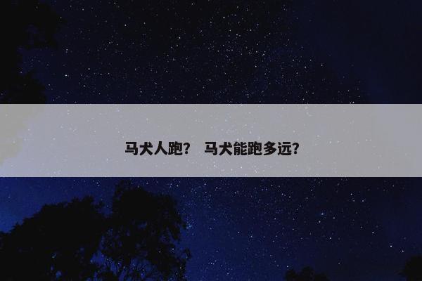 马犬人跑？ 马犬能跑多远？