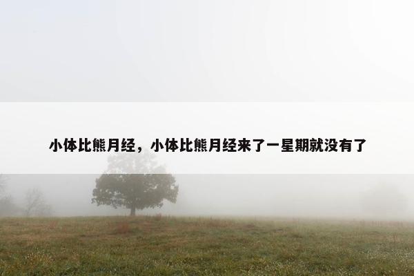 小体比熊月经，小体比熊月经来了一星期就没有了