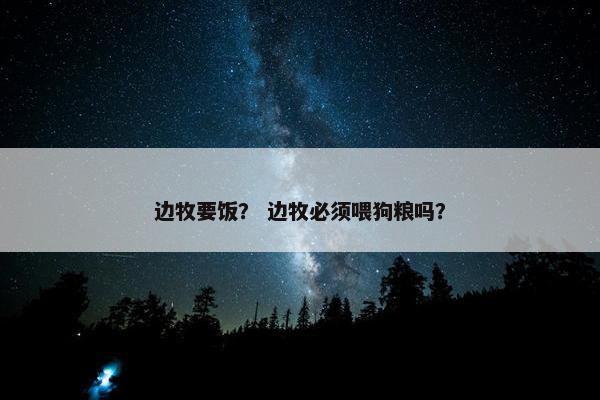 边牧要饭？ 边牧必须喂狗粮吗？
