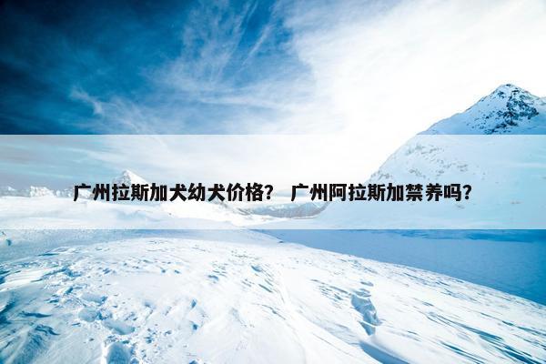 广州拉斯加犬幼犬价格？ 广州阿拉斯加禁养吗？