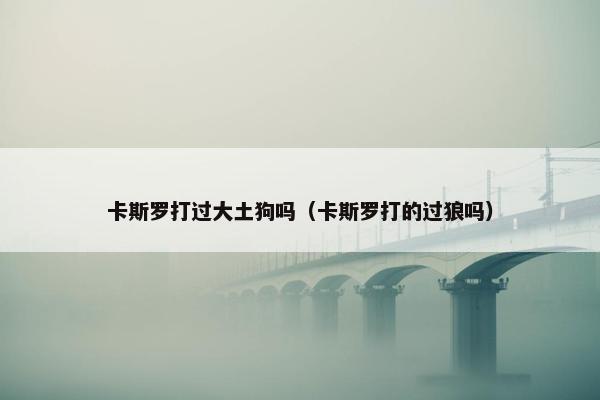 卡斯罗打过大土狗吗（卡斯罗打的过狼吗）