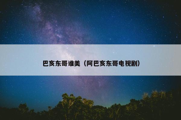 巴亥东哥谁美（阿巴亥东哥电视剧）