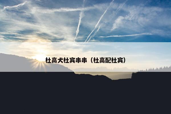 杜高犬杜宾串串（杜高配杜宾）