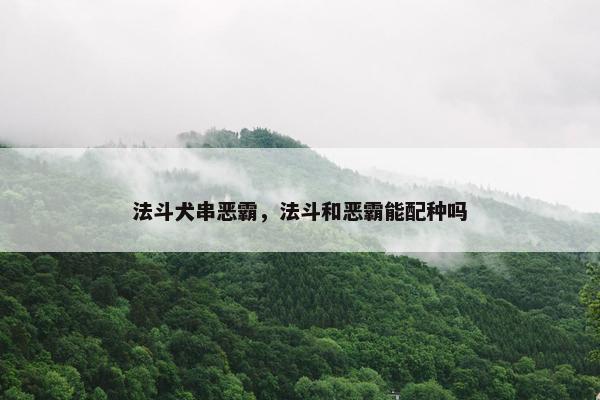 法斗犬串恶霸，法斗和恶霸能配种吗