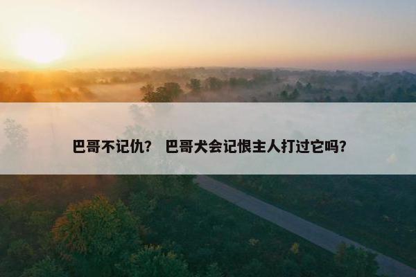 巴哥不记仇？ 巴哥犬会记恨主人打过它吗？