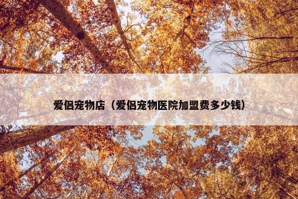 爱侣宠物店（爱侣宠物医院加盟费多少钱）