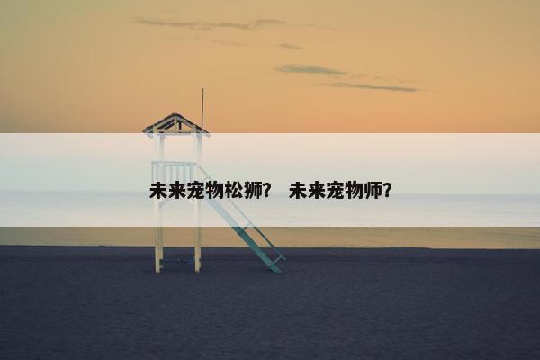 未来宠物松狮？ 未来宠物师？