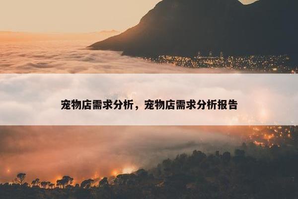 宠物店需求分析，宠物店需求分析报告