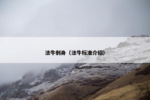 法牛刺身（法牛标准介绍）