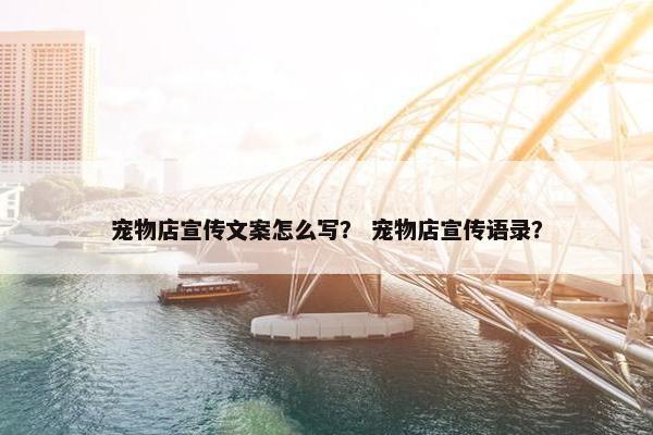 宠物店宣传文案怎么写？ 宠物店宣传语录？