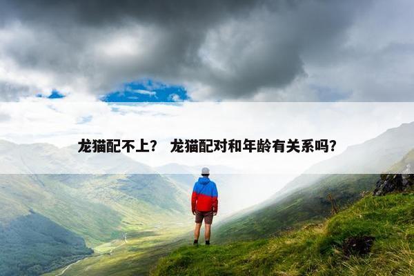 龙猫配不上？ 龙猫配对和年龄有关系吗？