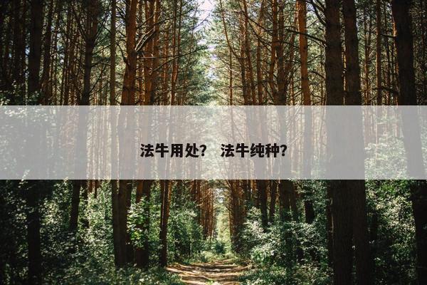 法牛用处？ 法牛纯种？