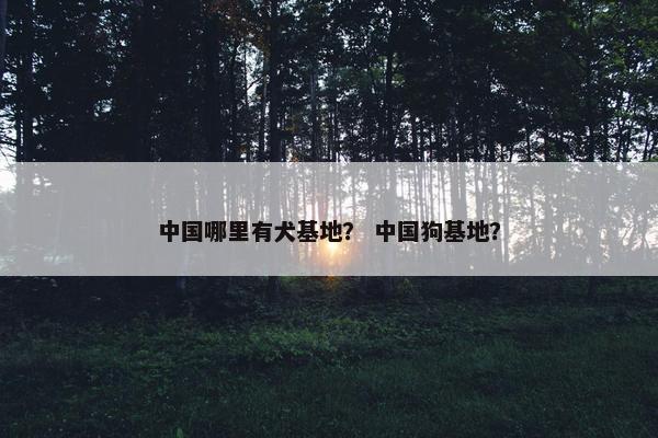 中国哪里有犬基地？ 中国狗基地？