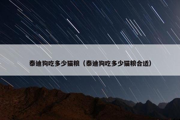 泰迪狗吃多少猫粮（泰迪狗吃多少猫粮合适）