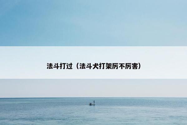 法斗打过（法斗犬打架厉不厉害）