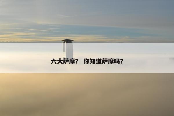 六大萨摩？ 你知道萨摩吗？