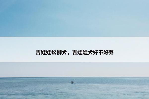 吉娃娃松狮犬，吉娃娃犬好不好养