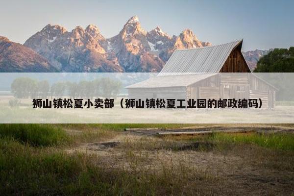 狮山镇松夏小卖部（狮山镇松夏工业园的邮政编码）