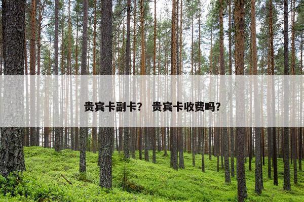 贵宾卡副卡？ 贵宾卡收费吗？