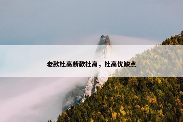 老款杜高新款杜高，杜高优缺点